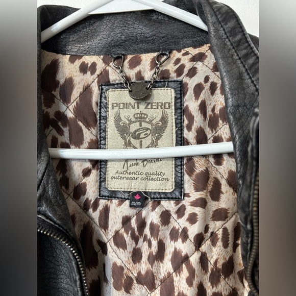 🎉4/30$🎉 Point Zero Vintage Black Faux Leather Moto Jacket – Medium 🖤 - Picture 2 of 8
